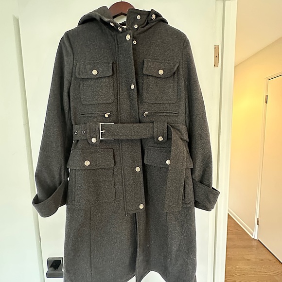 Laundry By Shelli Segal Jackets & Blazers - Gorgeous, charcoal grey wool blend military peacoat, only worn once!!!!